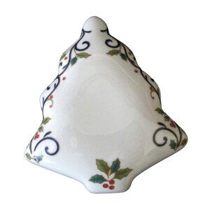 Mikasa Holiday Bloom Christmas Tree Porcelain Covered Box -Trinket Stash Gift